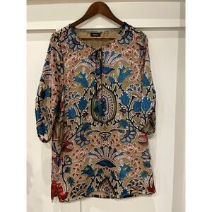 Whispers Velvet Burnout Women's Boho Tunic, M